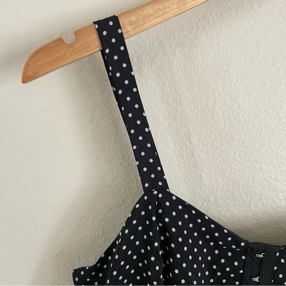 NWOT Lottie & Holly Polka Dot Mini Dress Black and Cream Size Medium - Picture 4 of 9
